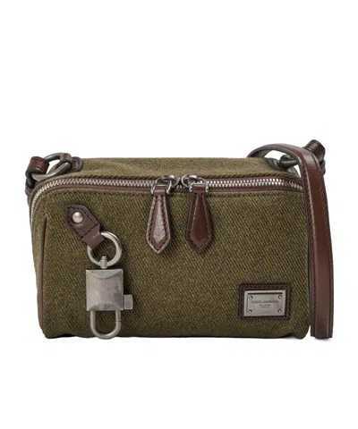 Dolce & Gabbana Solid Color Cross Body Bag In Green