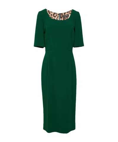 Dolce & Gabbana Solid Color Dress In Green