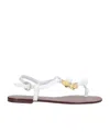Dolce & Gabbana Coin Embellished Sandals In White