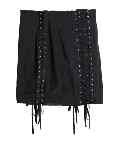 Dolce & Gabbana Solid Color Fringe Midi Skirt In Black
