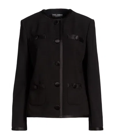 Dolce & Gabbana Solid Color Jackets In Black