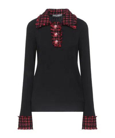 Dolce & Gabbana Solid Color Jumpers In Black