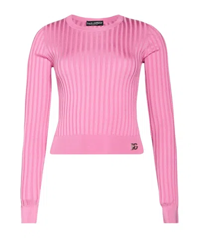 Dolce & Gabbana Solid Color Jumpers In Pink