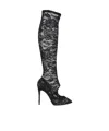 Dolce & Gabbana Solid Color Long Boots In Black
