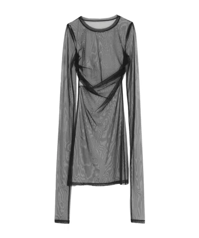 Dolce & Gabbana Solid Color Mesh Top In Black