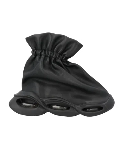 Dolce & Gabbana Solid Color Platform Sneakers In Black