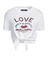 Dolce & Gabbana Solid Color Printed Short-sleeve T-shirt In White
