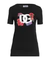 Dolce & Gabbana Solid Color Printed T-shirt In Black