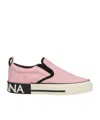 Dolce & Gabbana Solid Color Round Toe Casual Shoes In Pink