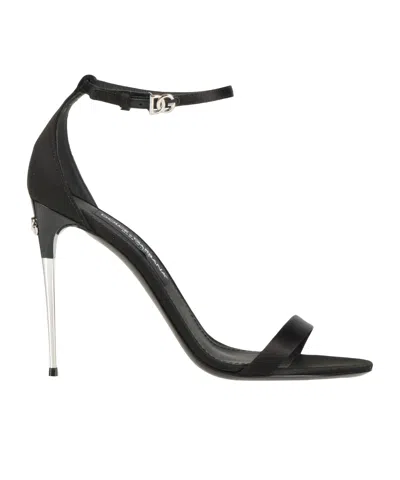 Dolce & Gabbana Solid Color Sandals In Black