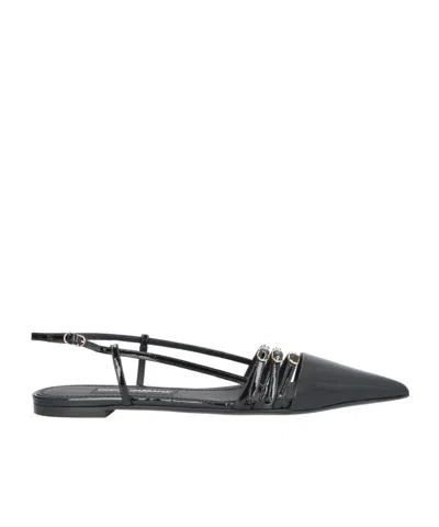 Dolce & Gabbana Solid Color Sandals In Black