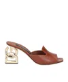Dolce & Gabbana Solid Color Sandals In Brown