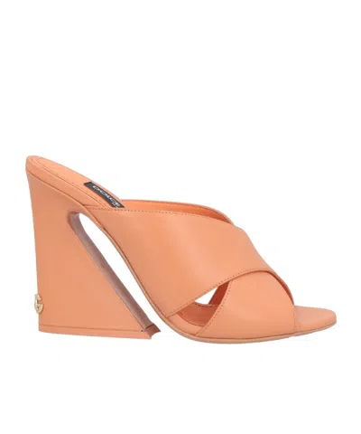 Dolce & Gabbana Solid Color Sandals In Pink