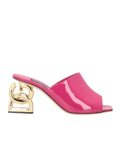 Dolce & Gabbana Solid Color Sandals In Pink