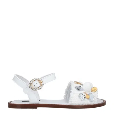 Dolce & Gabbana Solid Color Sandals In White