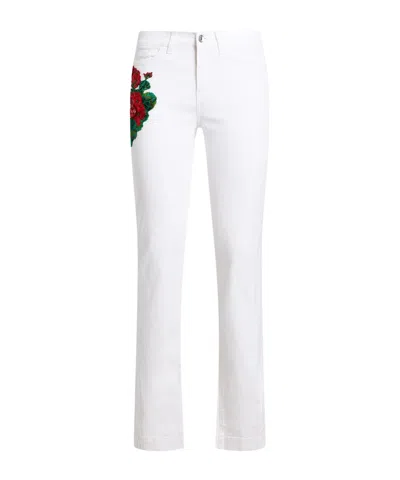Dolce & Gabbana Solid Color Straight Leg Pants In White