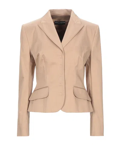Dolce & Gabbana Solid Color Stretch Long-sleeve Jacket In Multi