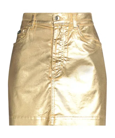 Dolce & Gabbana Solid Color Stretch Mini Skirt In Nude
