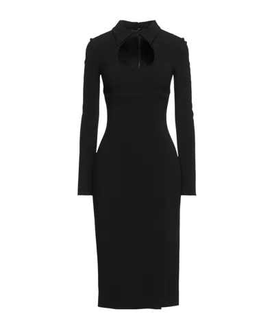 Dolce & Gabbana Solid Color Stretch Slim-fit Dress In Black
