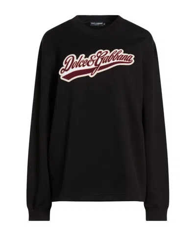 Dolce & Gabbana Solid Color Sweatshirt In Black