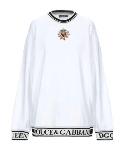 Dolce & Gabbana Solid Color Sweatshirt In White