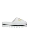 Dolce & Gabbana Solid Color Terry Cloth Slippers In White