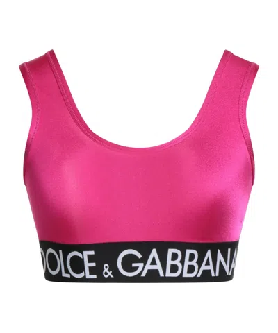 Dolce & Gabbana Solid Color Tops In Pink