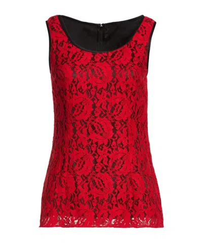 Dolce & Gabbana Solid Color Tops In Red
