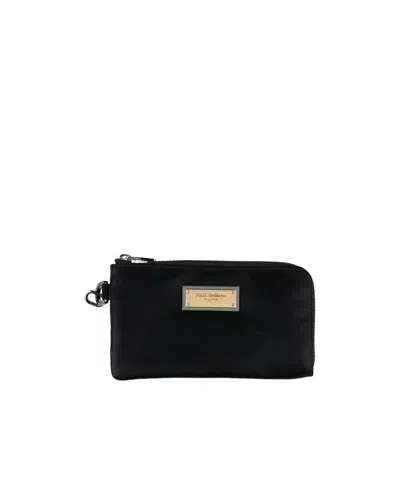 Dolce & Gabbana Solid Color Wallets In Black