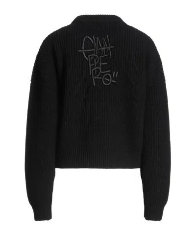 Dolce & Gabbana Solid Color Wool Knit Top In Animal Print