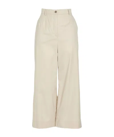 Dolce & Gabbana Solid Colour Wide-leg Trousers In Neutral