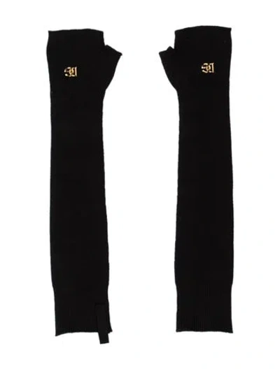 Pre-owned Dolce & Gabbana Solid Fingerless Opera Gloves In Black