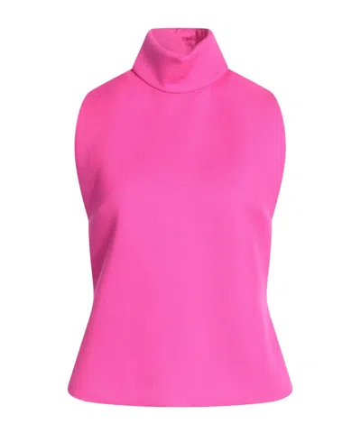 Dolce & Gabbana Solid High Neck Sleeveless Top In Pink