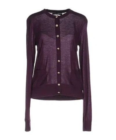 Dolce & Gabbana Solid Knit Sweater In Purple