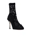 Dolce & Gabbana Solid Lace Ankle Boots In Black