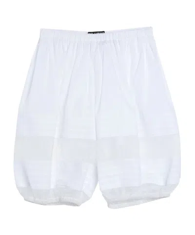 Dolce & Gabbana Solid Lace Shorts In White