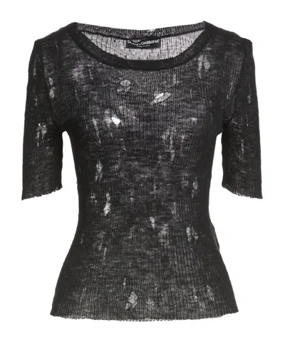 Dolce & Gabbana Solid Lightweight Sweater In Black