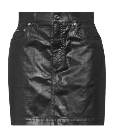 Dolce & Gabbana Solid Mini Skirt In Black