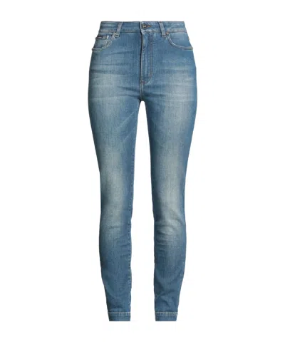 Dolce & Gabbana Solid Skinny Jeans In Blue