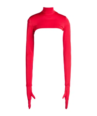 Dolce & Gabbana Solid Stretch Knit Top In Red