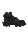 Dolce & Gabbana Solid Suede Platform Boots In Black