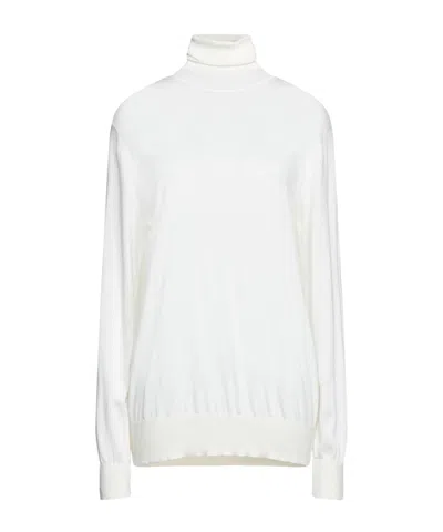 Dolce & Gabbana Solid-color Cashmere Turtleneck Knitwear In White