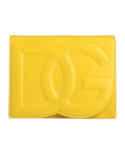 Dolce & Gabbana Solid-color Clutch In Yellow