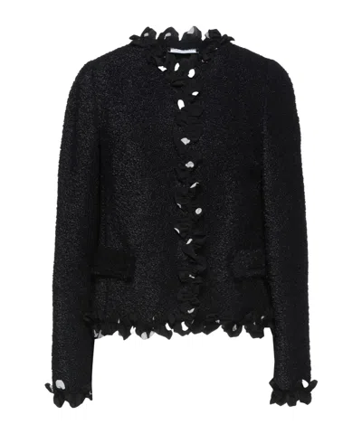 Dolce & Gabbana Solid-color Embroidered Coat In Black