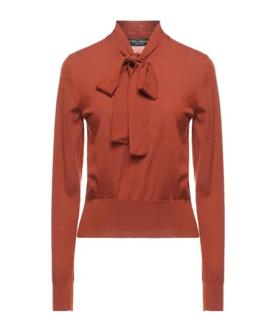 Dolce & Gabbana Solidcolor Knit Sweater In Burgundy
