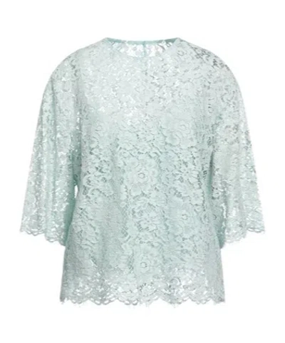 Dolce & Gabbana Solidcolor Lace Top In Blue
