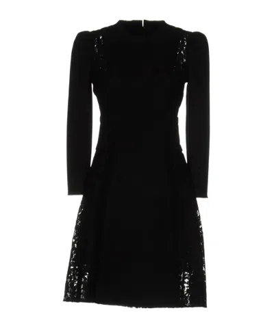 Dolce & Gabbana Solidcolor Longsleeve Flared Dress In Black