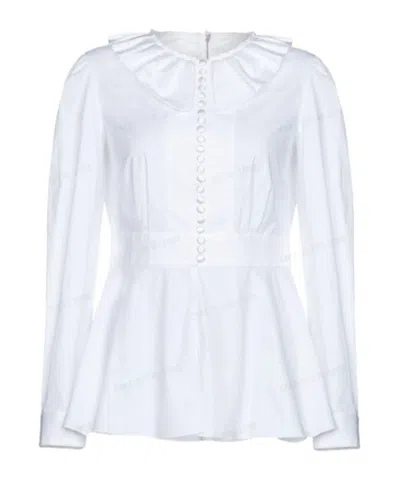 Dolce & Gabbana Solidcolor Longsleeve Top In White