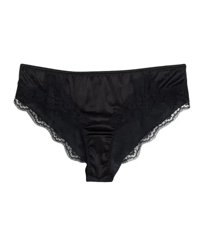 Dolce & Gabbana Solid-color Satin Lace Panties In Black