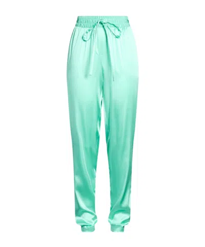 Dolce & Gabbana Solid-color Satin Pajama Pants In Green